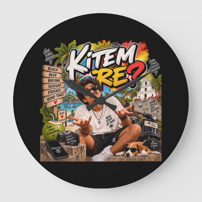 Kitem Re? – Goa State of Mind Large Clock (Front)