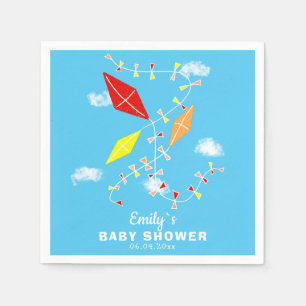 Kites in the Sky Boy Baby Shower Party Napkin