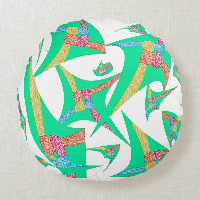 Kites of Connection Throw Pillow, Round Pillow (Front)