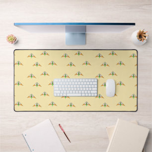 Kites pattern on pale orange desk mat