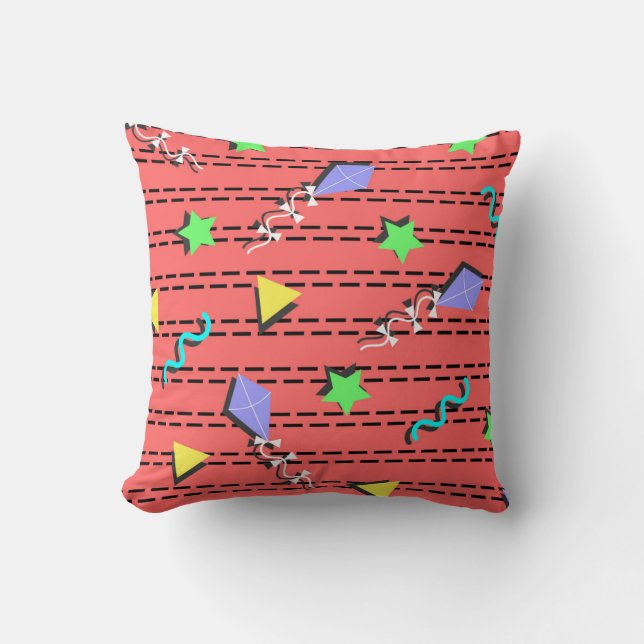 kites, stars, triangles and curvy lines cushion (Front)