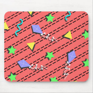 kites, stars, triangles and curvy lines mouse mat