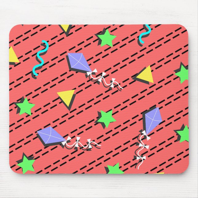kites, stars, triangles and curvy lines mouse mat (Front)