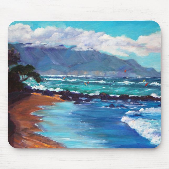 Kitesailing at "Sprecks", Maui Mouse Mat (Front)