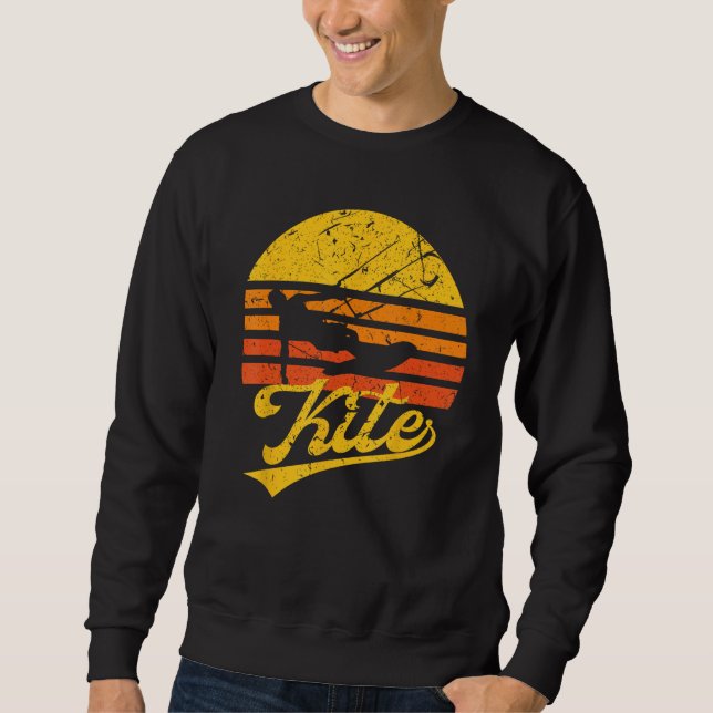 Kitesurf Gift - Kite Surfing Retro Kite Boarding Sweatshirt (Front)