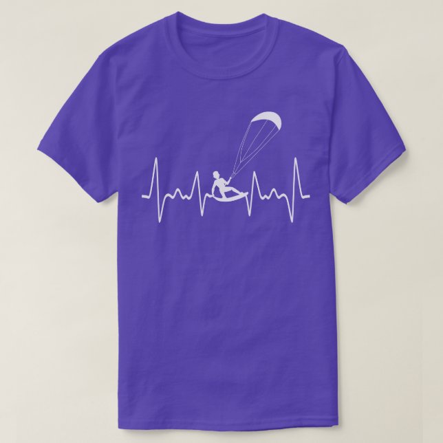 Kitesurfer Heartbeat Kiteboarder Gift Kiteboarding T-Shirt (Design Front)