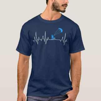 Kitesurfer Heartbeat Kitesurfing EKG Kiteboarding  T-Shirt