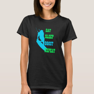 Kitesurfer Life Eat Sleep Boost Repeat Blue And Gr T-Shirt
