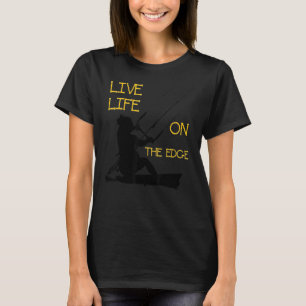 Kitesurfer Riding A Wave Live Life On The Edge Bla T-Shirt
