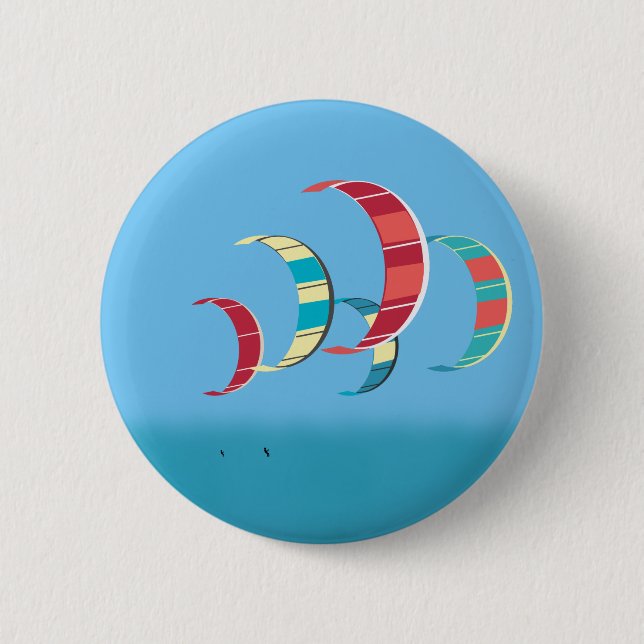 Kitesurfing 6 Cm Round Badge (Front)