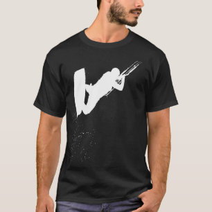 Kitesurfing Action Kite And Surf Silhouette White T-Shirt