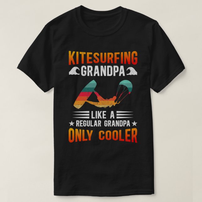 Kitesurfing Grandpa Kiteboard Kitesurf Kiteboarder T-Shirt (Design Front)