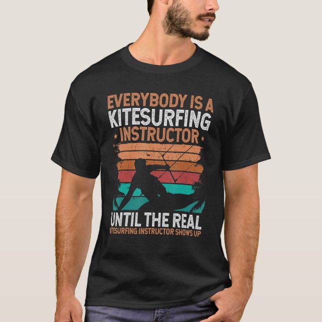 Kitesurfing Instructor Vintage Kiteboarding Teache T-Shirt (Front)