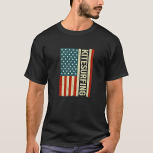 Kitesurfing kiter USA Flag Kiteboarding Kitesurf f T-Shirt