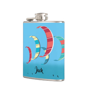 Kitesurfing Kites over the Ocean Flask