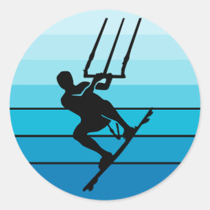 Kitesurfing Kitesurf Kiteboarding Water Sports Classic Round Sticker