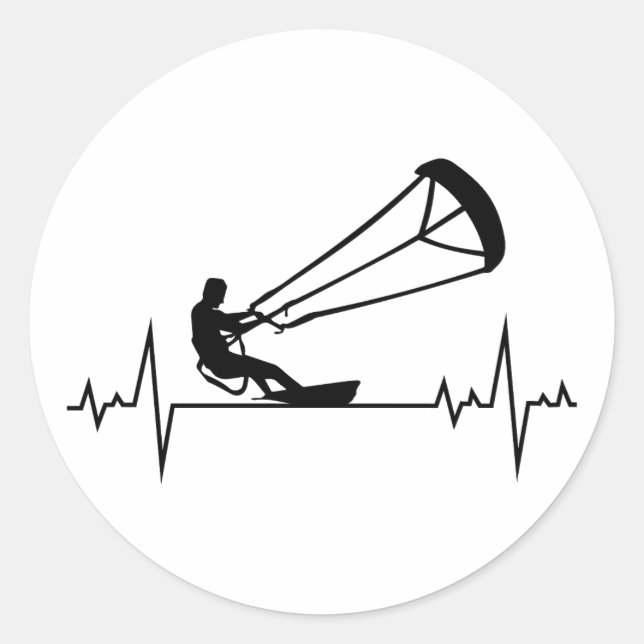 Kitesurfing Kitesurf Kiteboarding Water Sports Classic Round Sticker (Front)