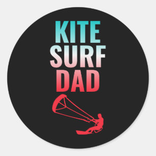 Kitesurfing Kitesurf Kiteboarding Water Sports Dad Classic Round Sticker