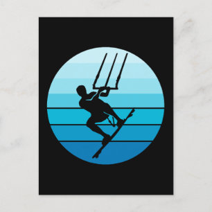 Kitesurfing Kitesurf Kiteboarding Water Sports Postcard