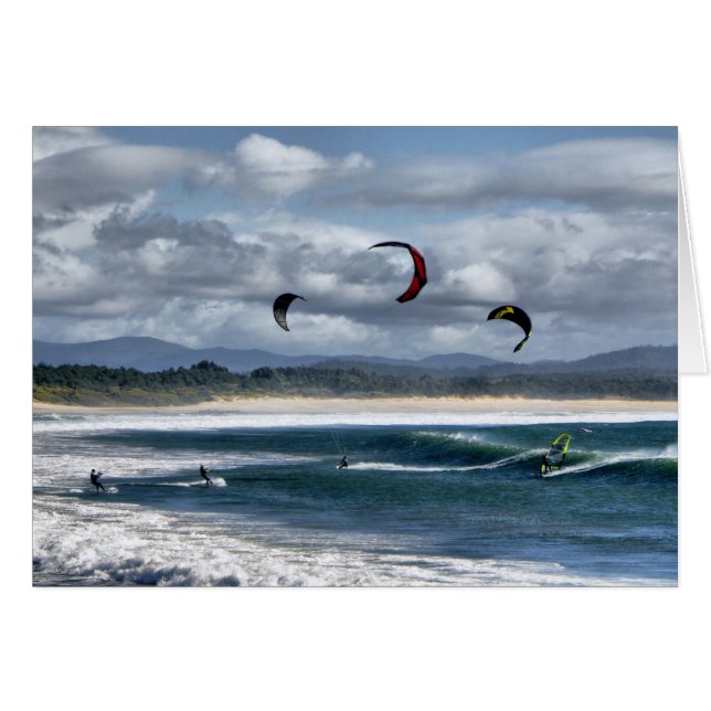 Kitesurfing on beach (Front Horizontal)