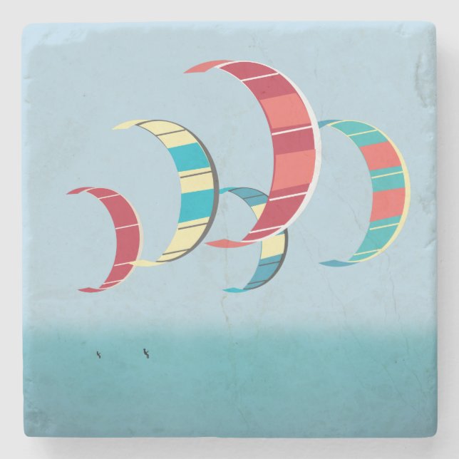 Kitesurfing Stone Coaster (Front)