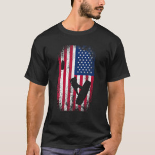 Kitesurfing Surfer Silhouette With Cool Distressed T-Shirt