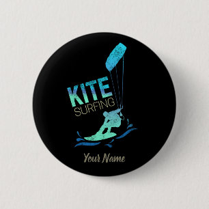 Kitesurfing Vintage Kiteboarder Kite Surfing 6 Cm Round Badge