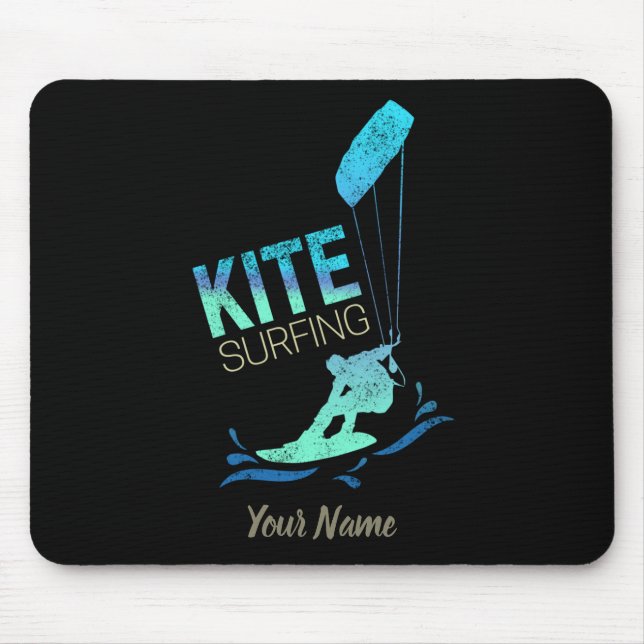 Kitesurfing Vintage Kiteboarder Kite Surfing Mouse Mat (Front)