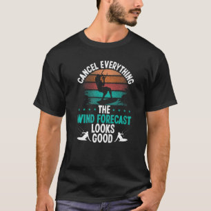 Kitesurfing Vintage Wind Forecast Kitesurf Kiteboa T-Shirt