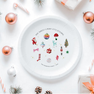 Kitsch Christmas Retro Holiday Party Paper Plate