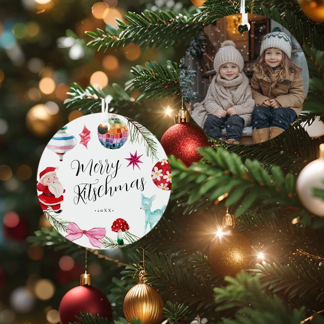 Kitsch Christmas | Retro Photo Metal Tree Decoration (Creator Uploaded)