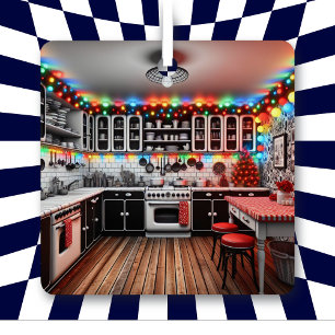 Kitsch Kitchen Christmas Personalised Metal Tree Decoration