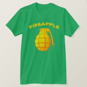 Kitsch Satirical Pineapple Hand Grenade T-Shirt