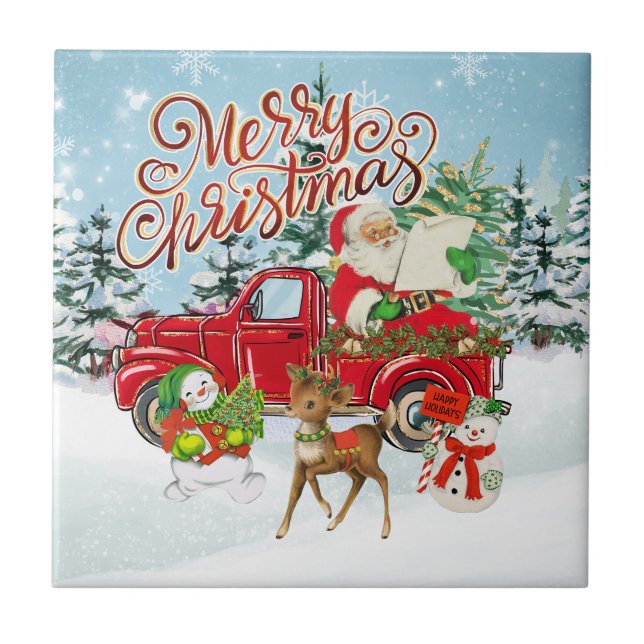 Kitsch Vintage Christmas Tile (Front)