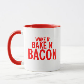 Kitschen Fatty Wake N' Bacon Mug Diner Red