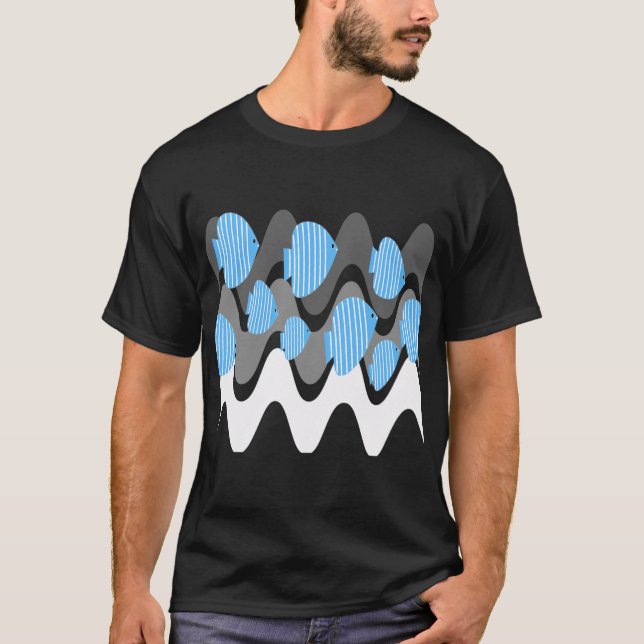 Kitschy Angel Fish Blue T-Shirt (Front)