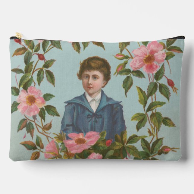 Kitschy Antique German Valentine's Card, 1884 Accessory Pouch (Front)