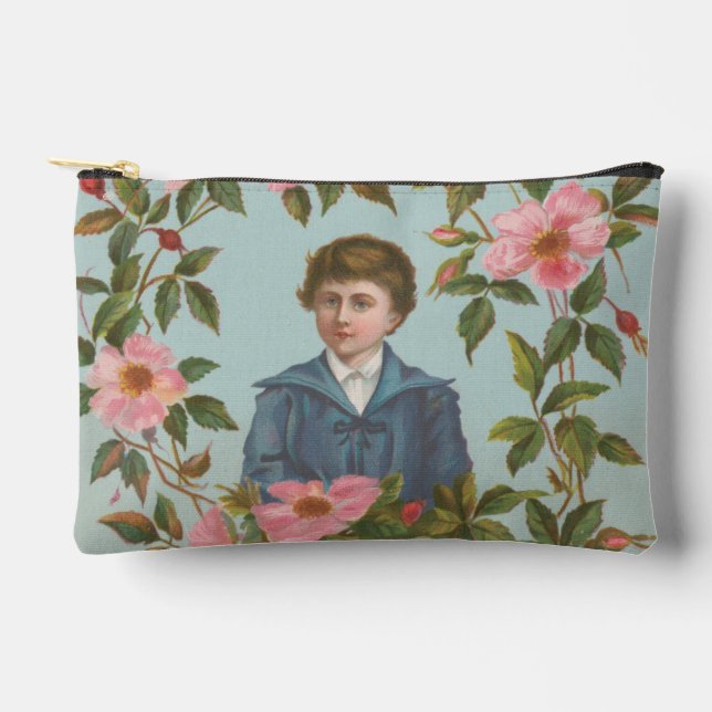 Kitschy Antique German Valentine's Card, 1884 Accessory Pouch (Front)