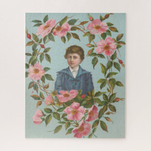Kitschy Antique German Valentine's Card, 1884 Jigsaw Puzzle
