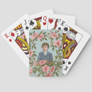 Kitschy Antique German Valentine's Card, 1884 Playing Cards