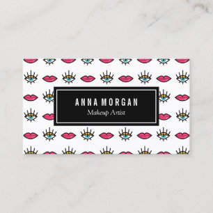 Kitschy Eyes & Lips Makeup Artist Business Card