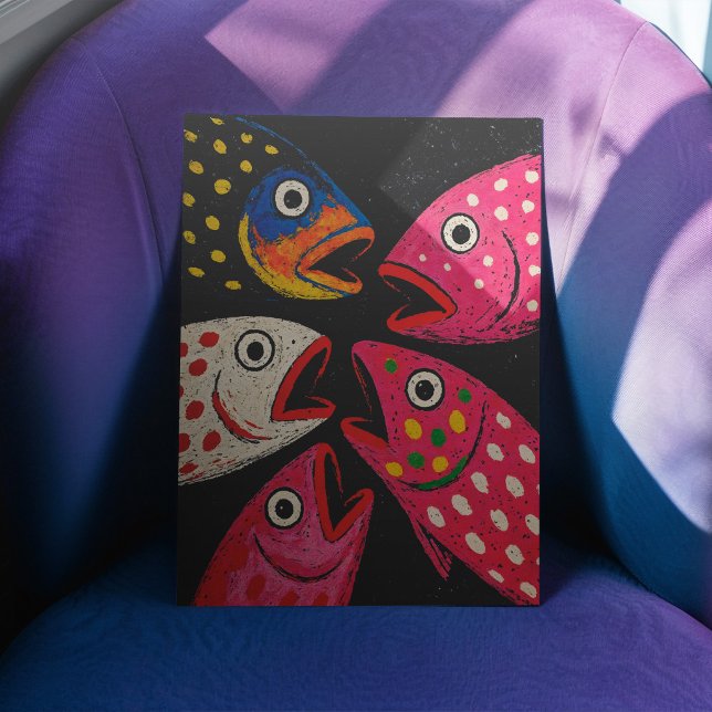 Kitschy Fish Poster Or Decoupage Paper (This is a mockup, your design may appear larger/smaller depending on size purchased.)