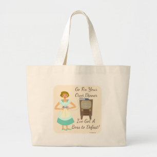 Kitschy Gaming Housewife Large Tote Bag