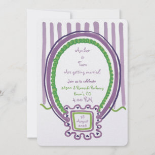 Kitschy Lavender and Chartreuse Illustrated Invitation