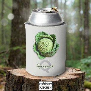 Kitschy Modern Granny Garden Crochet Cabbage Name  Can Cooler