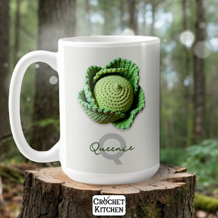 Kitschy Modern Granny Garden Crochet Cabbage Name Coffee Mug
