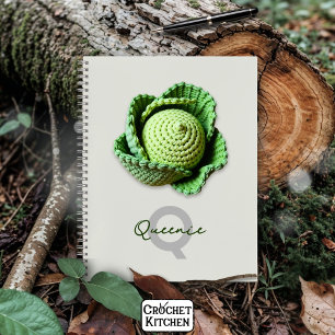 Kitschy Modern Granny Garden Crochet Cabbage Name Notebook