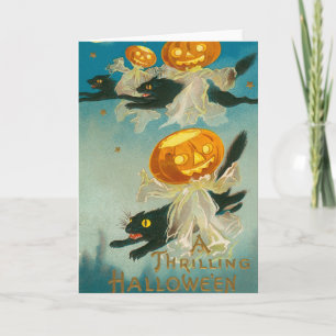 Kitschy Quirky Vintage Halloween Postcard, 1910  Card