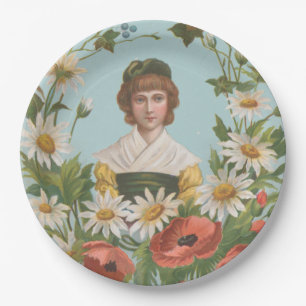 Kitschy Retro German Valentine's Card, 1884 Paper Plate