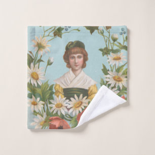 Kitschy Retro German Valentine's Card, 1884 Wash Cloth